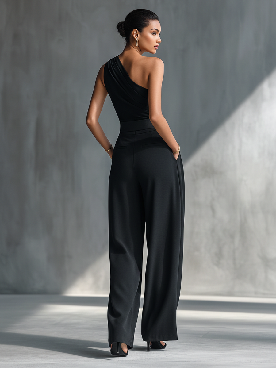 Marta | Conjunto de Top de Punto y Pantalón de Acetato