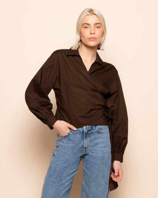 Verónica | Blusa Cruzada de Popelín