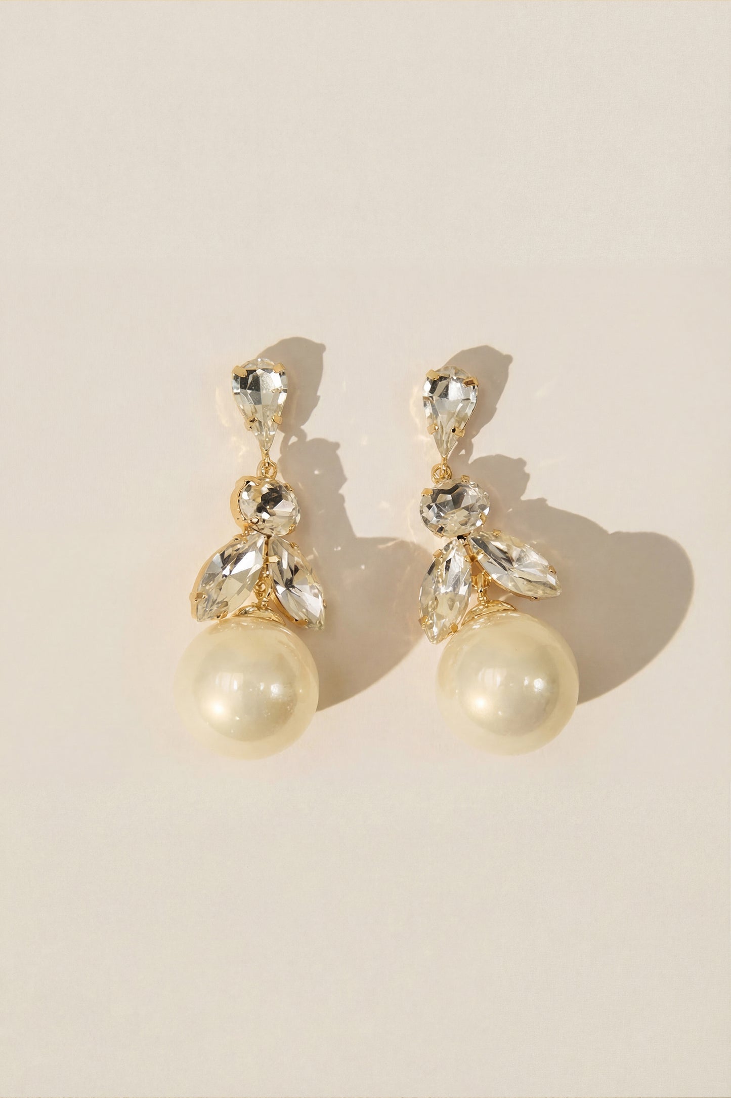 Pendientes colgantes de cristal con perlas