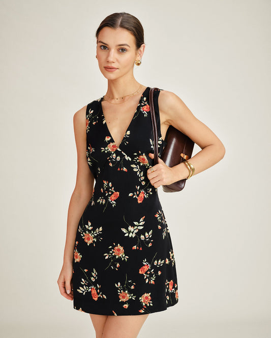 Carmen | Vestido Mini Floral con Escote en V