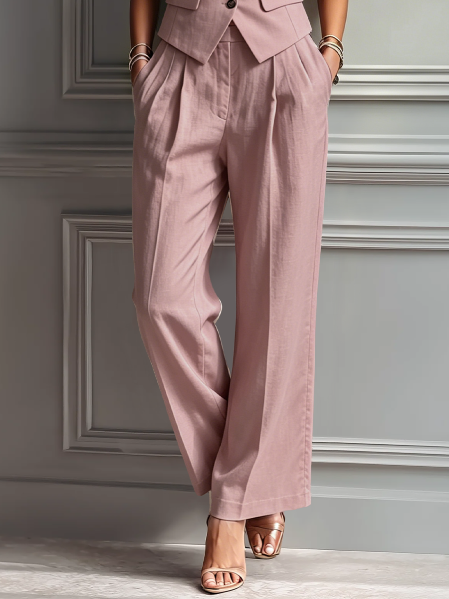 Martina | Conjunto Sastrero de Chaleco y Pantalón de Lino