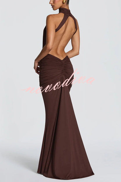 Elvira | Vestido Largo de Punto con Espalda Descubierta