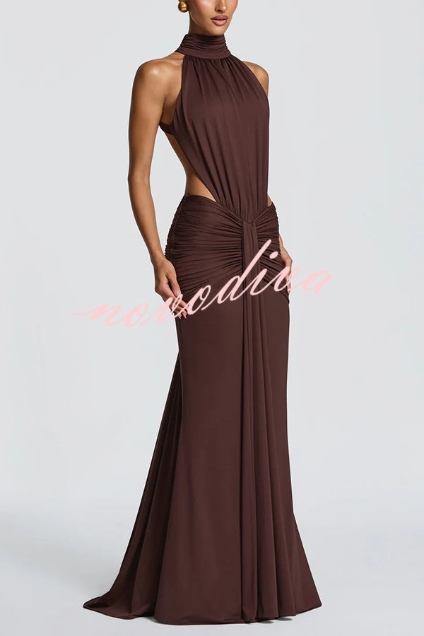Elvira | Vestido Largo de Punto con Espalda Descubierta