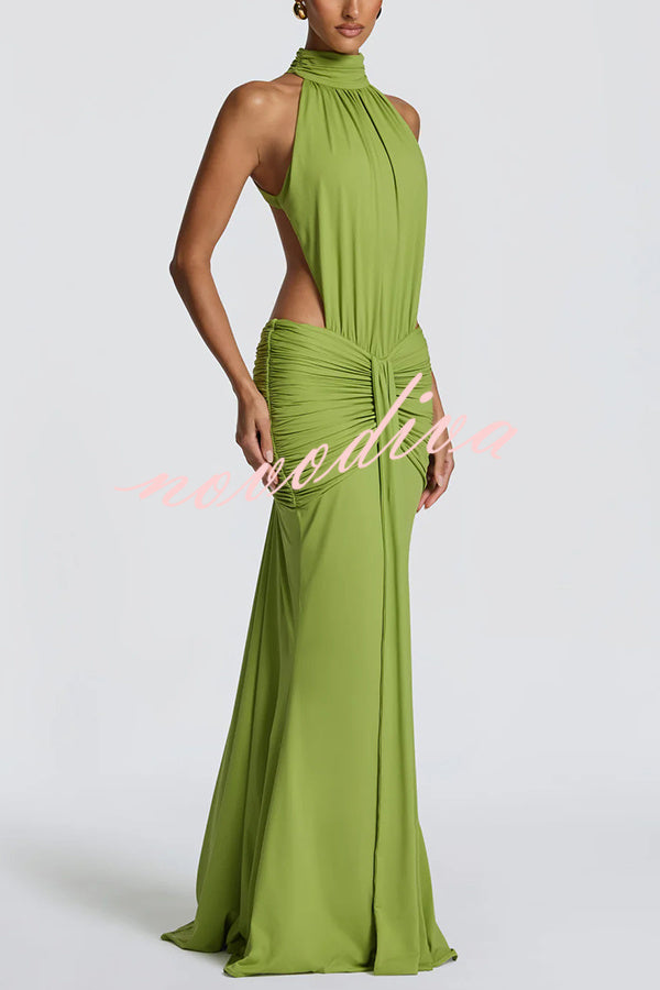 Elvira | Vestido Largo de Punto con Espalda Descubierta