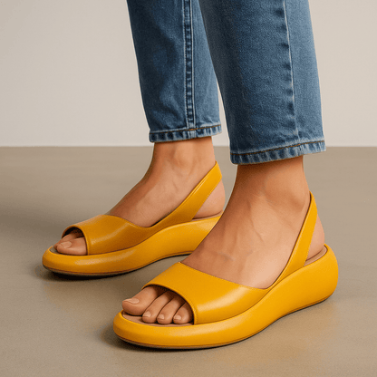 Siena | Sandalias de Cuero con Suela Ortopédica Acolchada