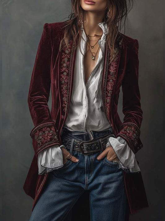Beatrice | Long Embroidered Jacket