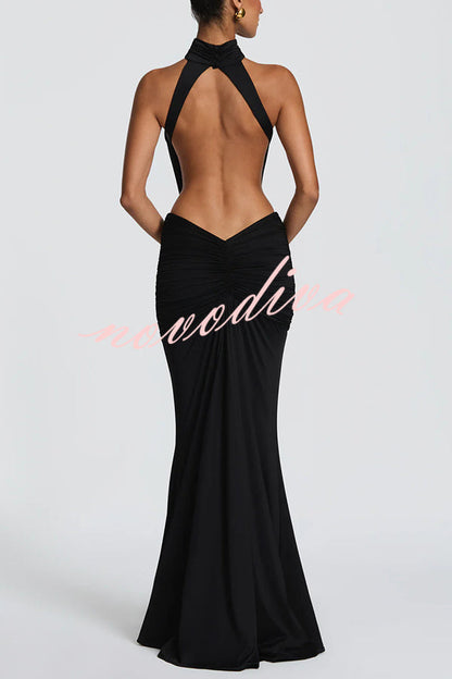 Elvira | Vestido Largo de Punto con Espalda Descubierta