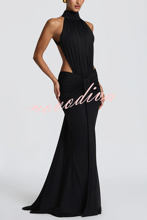 Elvira | Vestido Largo de Punto con Espalda Descubierta