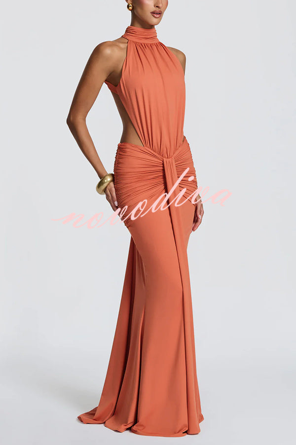 Elvira | Vestido Largo de Punto con Espalda Descubierta