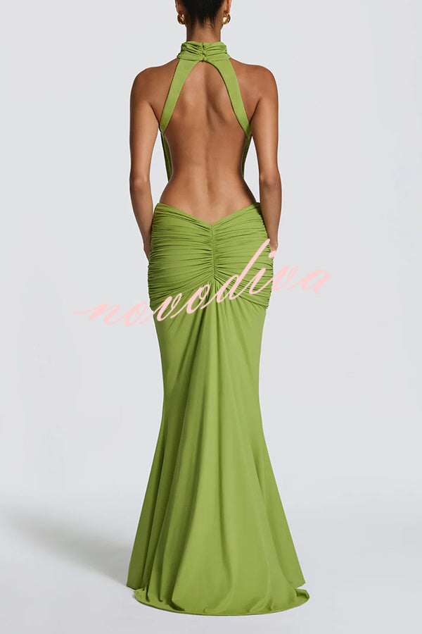 Elvira | Vestido Largo de Punto con Espalda Descubierta