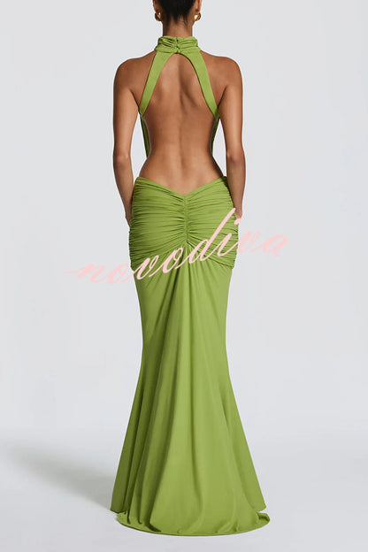 Elvira | Vestido Largo de Punto con Espalda Descubierta
