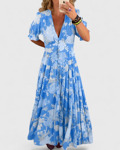 Chloe | Vestido Maxi Floral de Corte Imperio