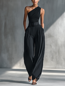 Marta | Knitted Top and Acetate Trousers Set