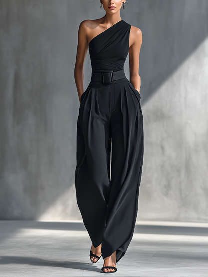Marta | Conjunto de Top de Punto y Pantalón de Acetato