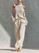 Valeria | Knitted Bardot Top Set