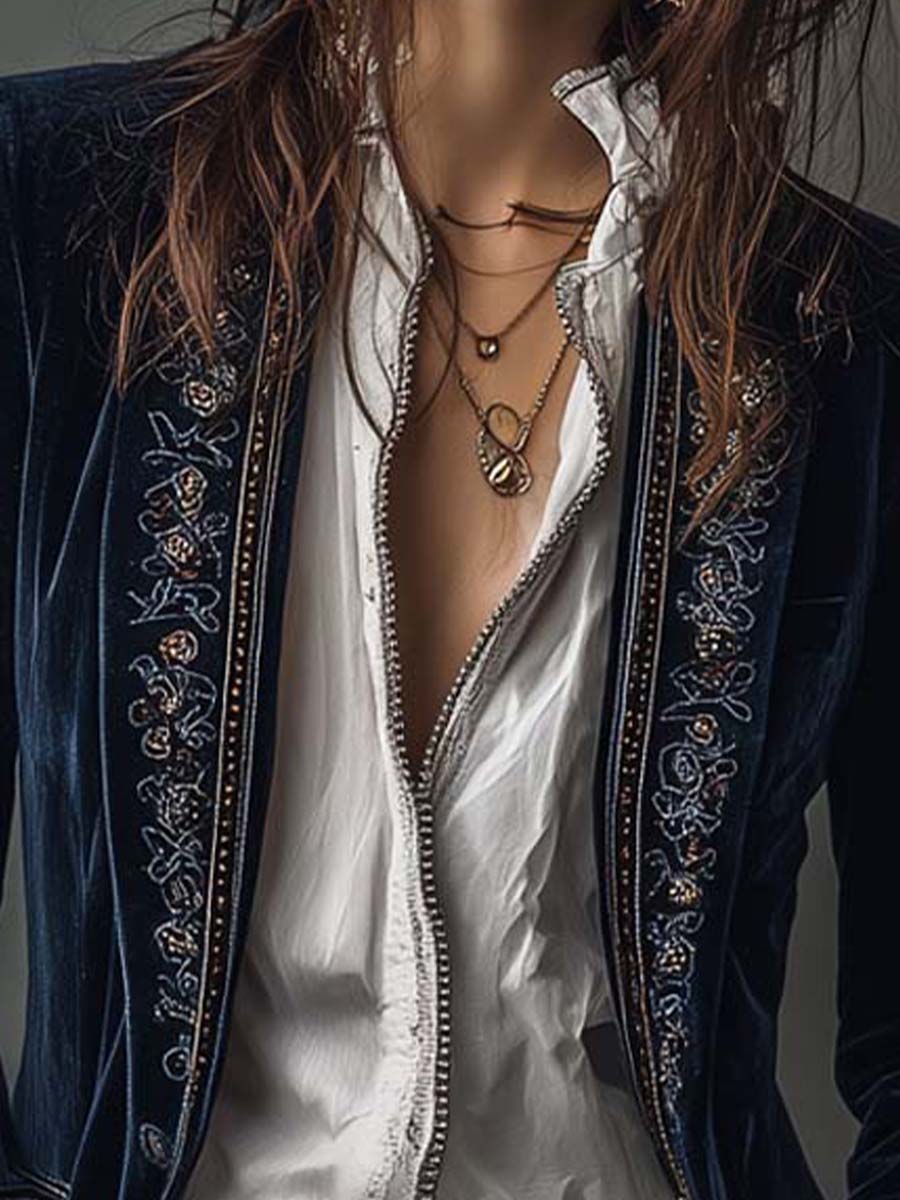 Beatrice | Long Embroidered Jacket