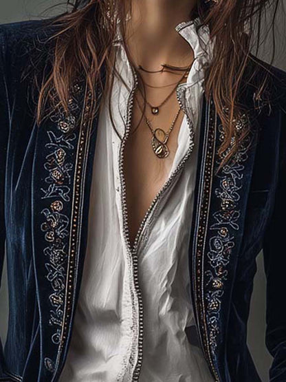 Beatrice | Long Embroidered Jacket