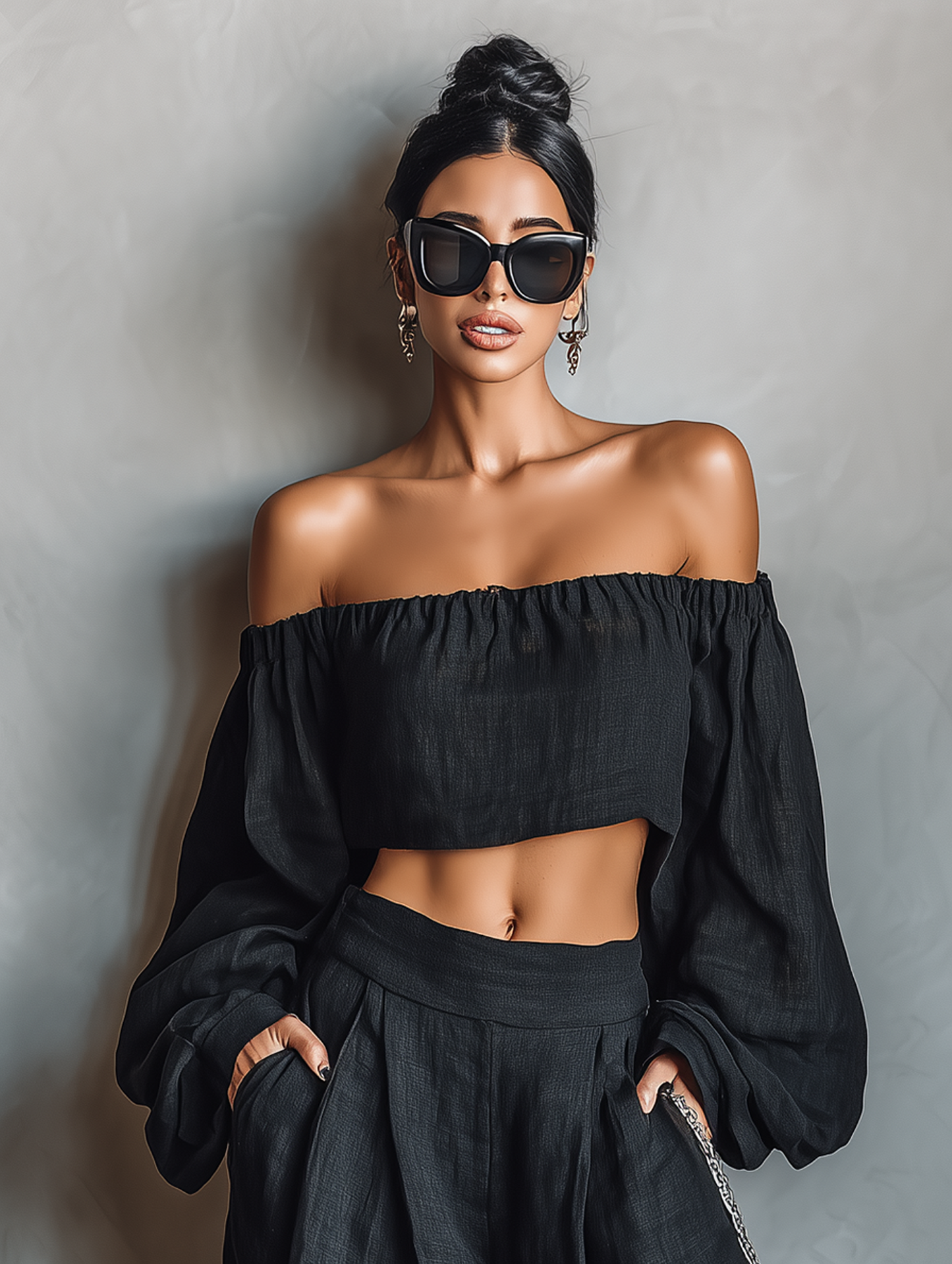 Clara | Conjunto de Lino con Palabra de Honor y Pernera Ancha