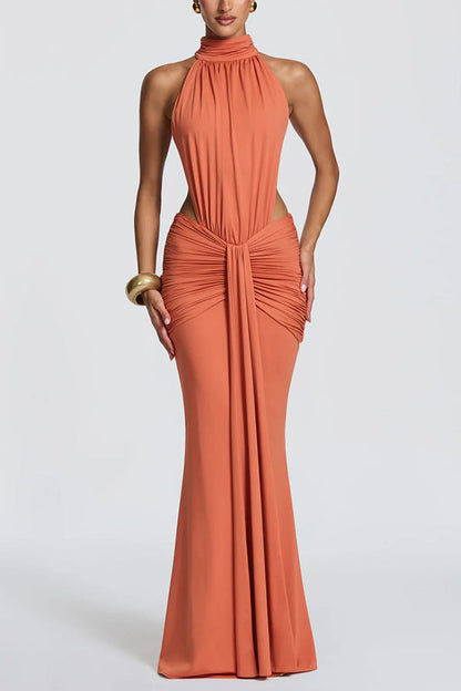 Elvira | Vestido Largo de Punto con Espalda Descubierta