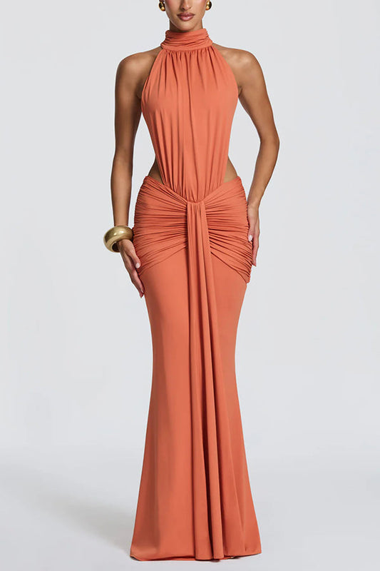 Elvira | Vestido Largo de Punto con Espalda Descubierta