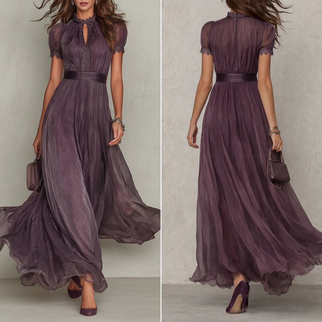 Sofía | Vestido Solène de Tejido Fluido con Detalles de Encaje