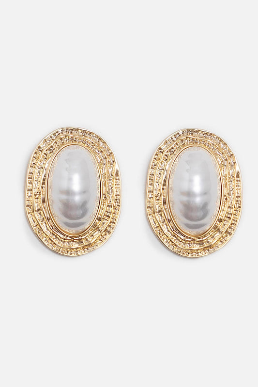 Pendientes de perla texturizada