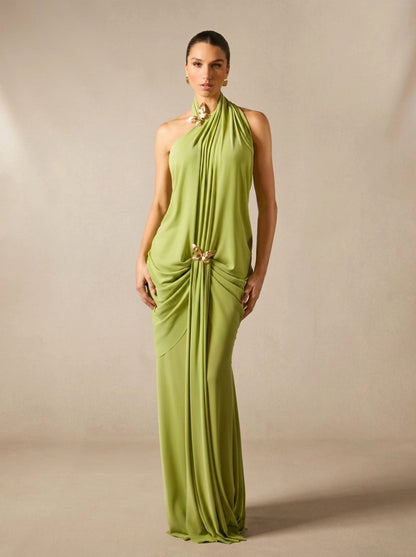 Amor | Vestido largo con adornos de mariposas