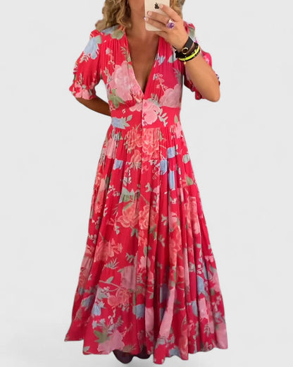 Chloe | Vestido Maxi Floral de Corte Imperio