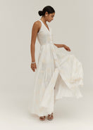 Sophia | Vestido Midi/Maxi Elegante sin Mangas en Marfil