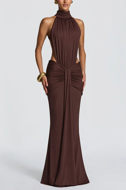 Elvira | Vestido Largo de Punto con Espalda Descubierta