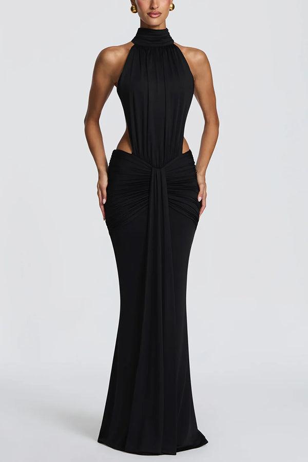 Elvira | Vestido Largo de Punto con Espalda Descubierta
