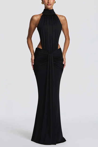 Elvira | Vestido Largo de Punto con Espalda Descubierta