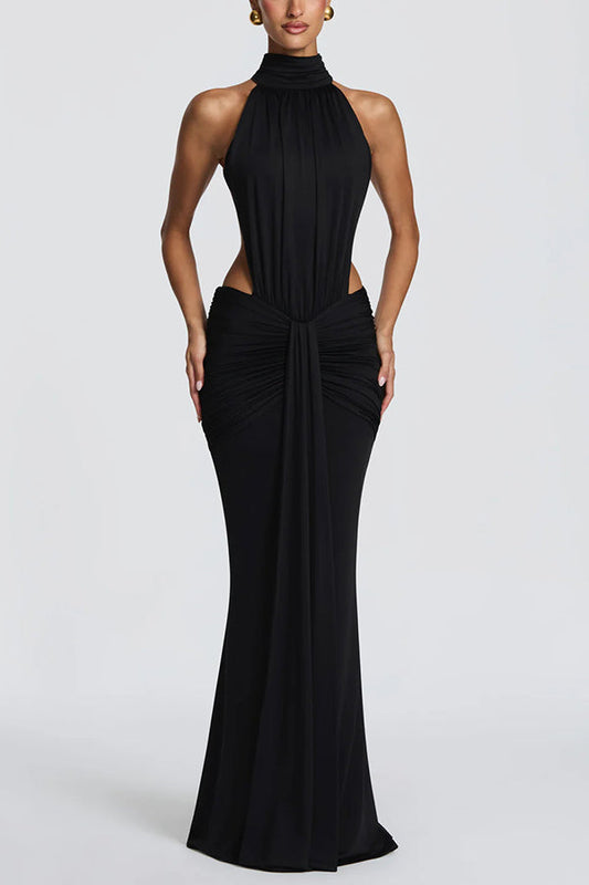 Elvira | Vestido Largo de Punto con Espalda Descubierta