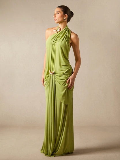 Amor | Vestido largo con adornos de mariposas