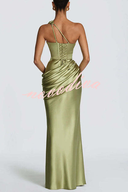 Alicia | Vestido Largo de Un Hombro con Abertura