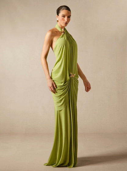 Amor | Vestido largo con adornos de mariposas