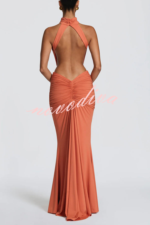 Elvira | Vestido Largo de Punto con Espalda Descubierta
