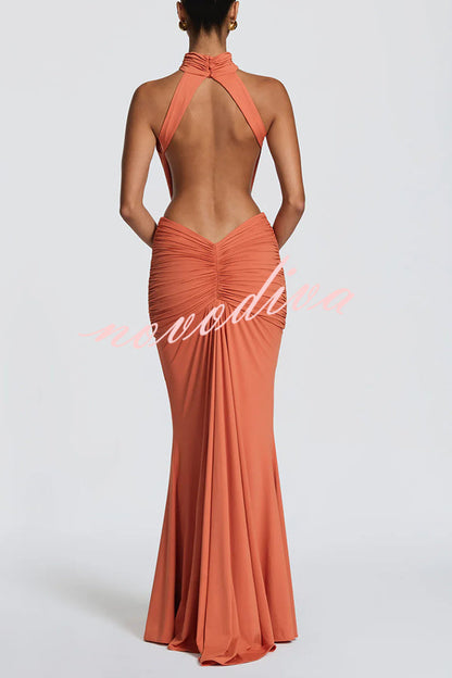 Elvira | Vestido Largo de Punto con Espalda Descubierta