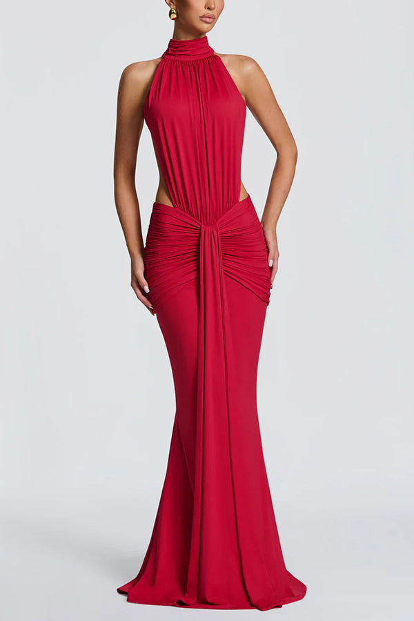 Elvira | Vestido Largo de Punto con Espalda Descubierta