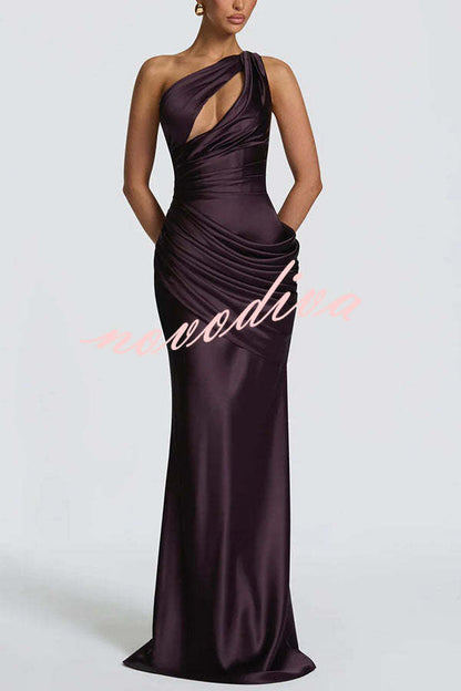 Alicia | Vestido Largo de Un Hombro con Abertura