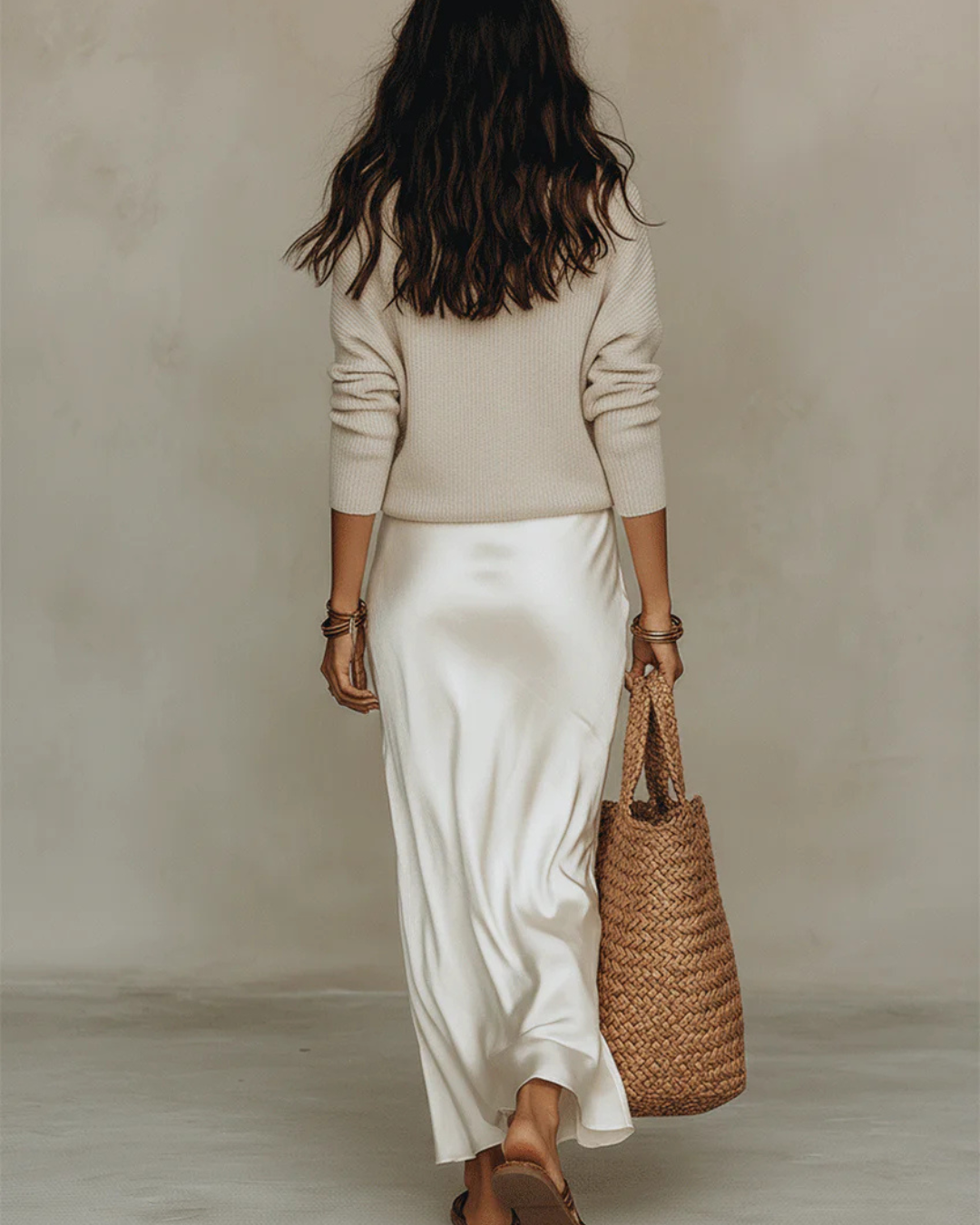 Chiara | Conjunto de Dos Piezas de Vestido Lencero y Jersey de Punto de Algodón