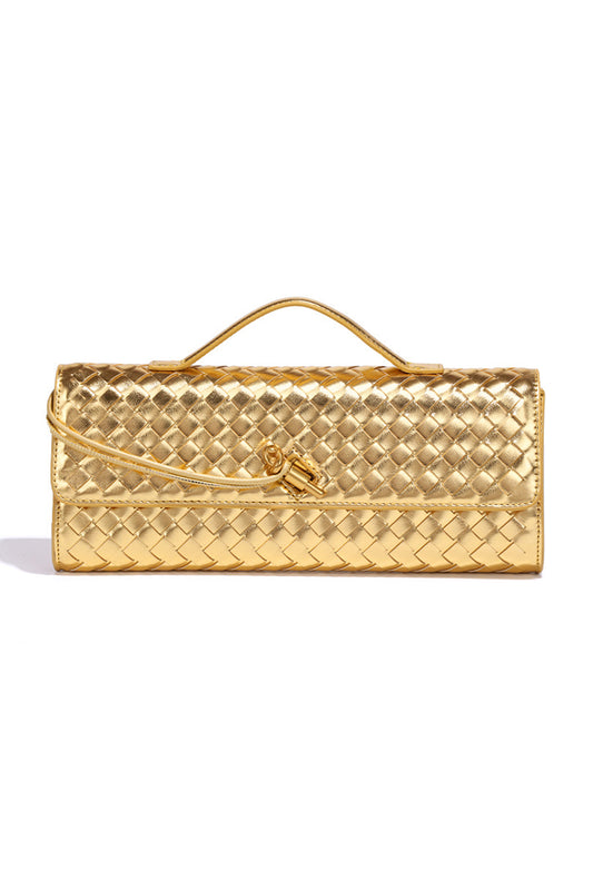 Clutch de piel trenzada, vista lateral