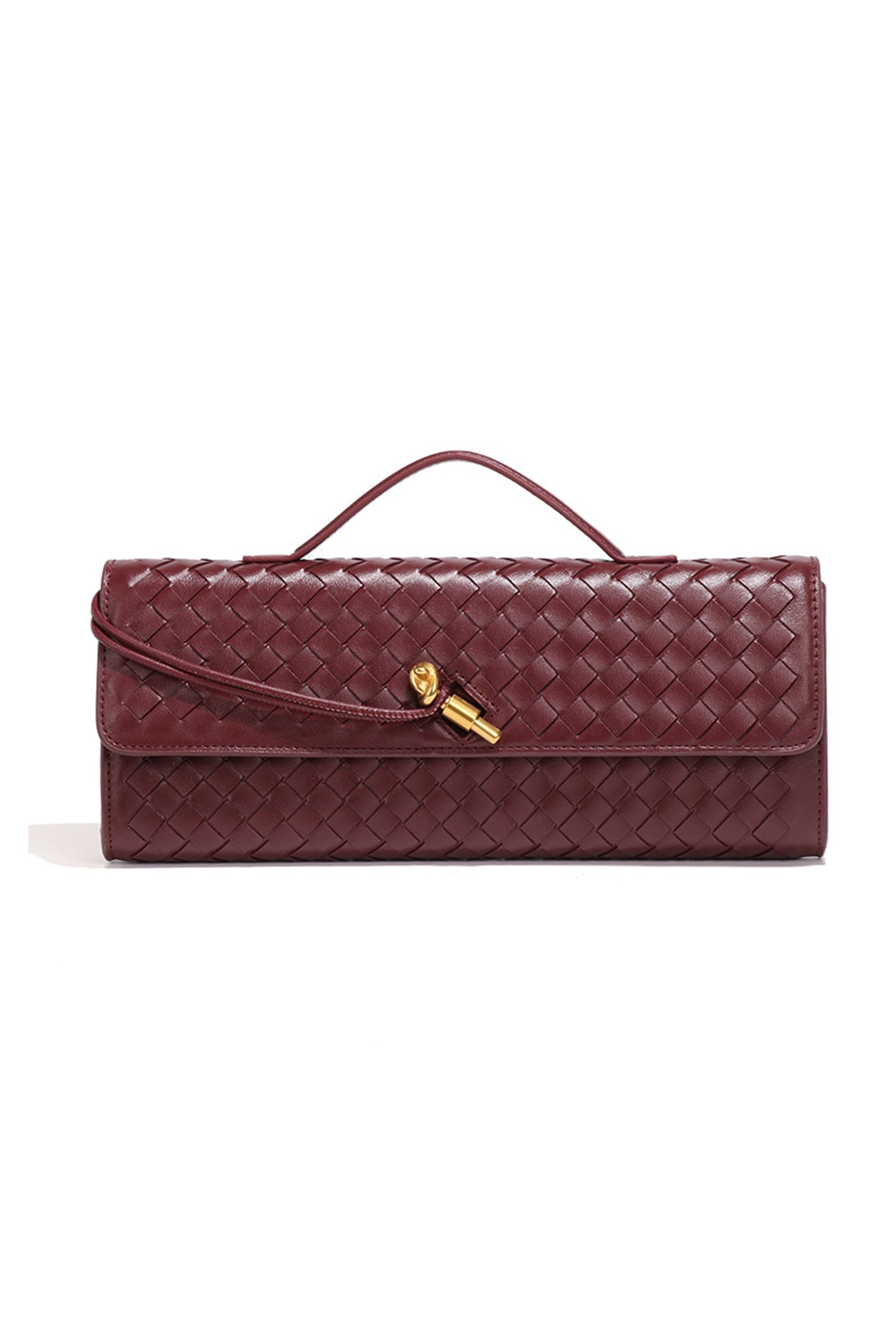 Clutch de piel trenzada, detalle del trenzado