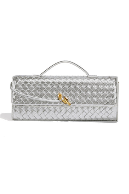 Clutch de piel trenzada, vista trasera
