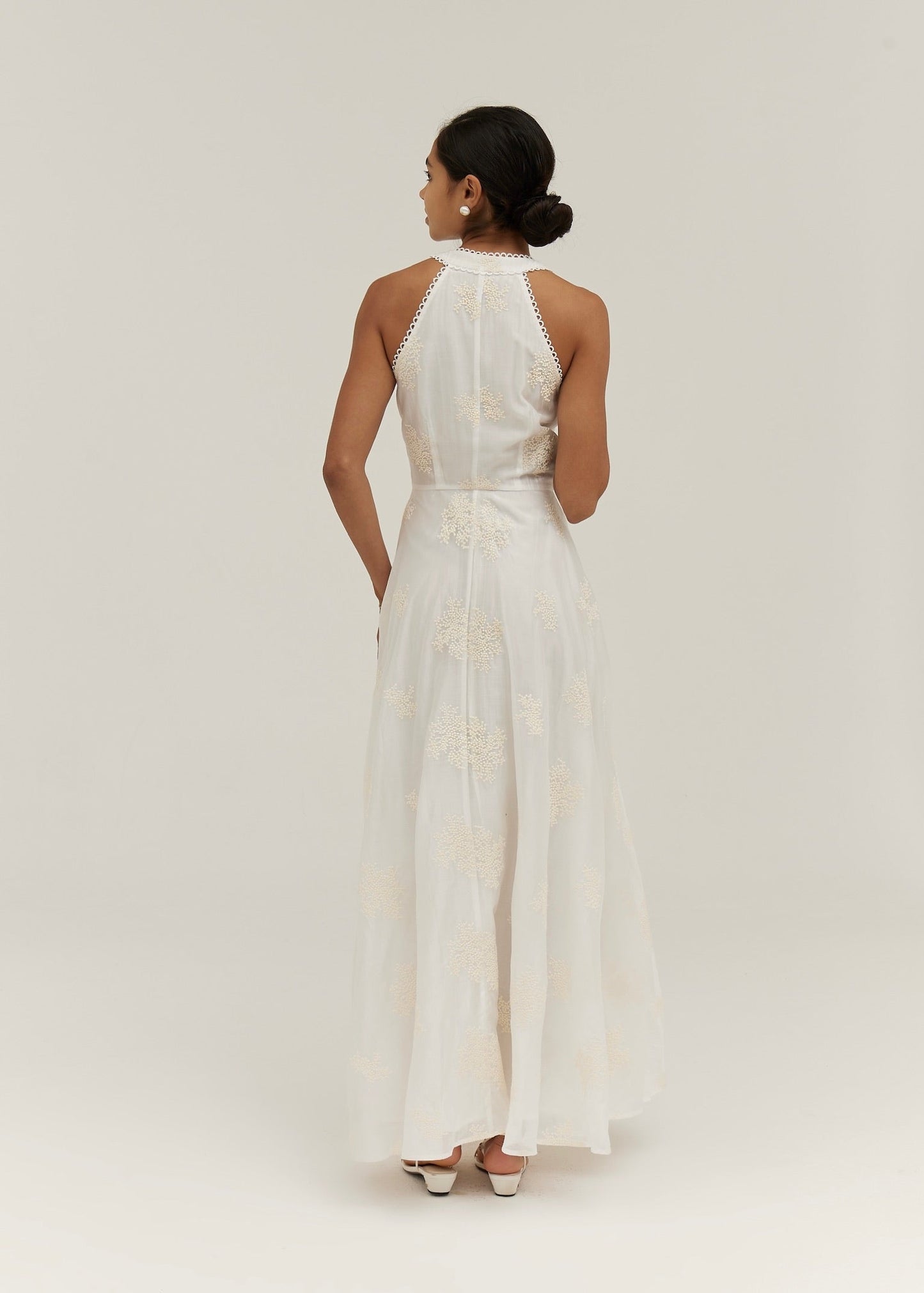 Sophia | Vestido Midi/Maxi Elegante sin Mangas en Marfil