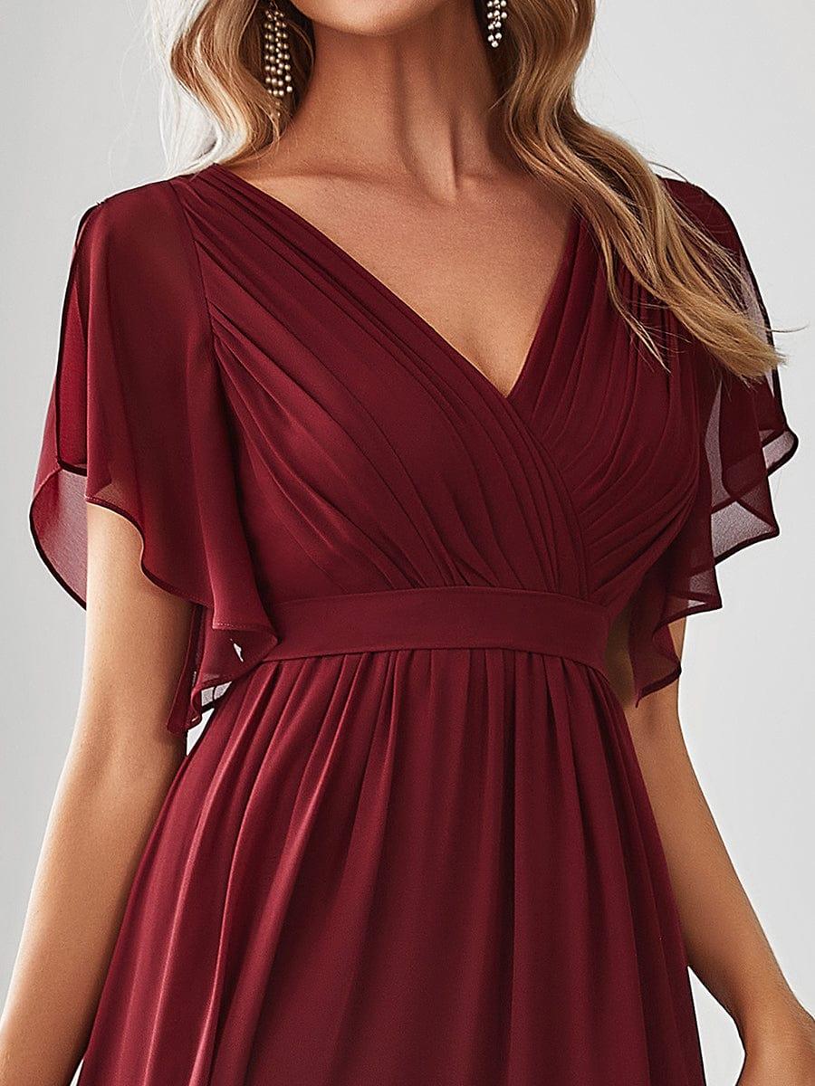 Rosalía | Vestido Largo de Gasa Plisada con Manga Flotante