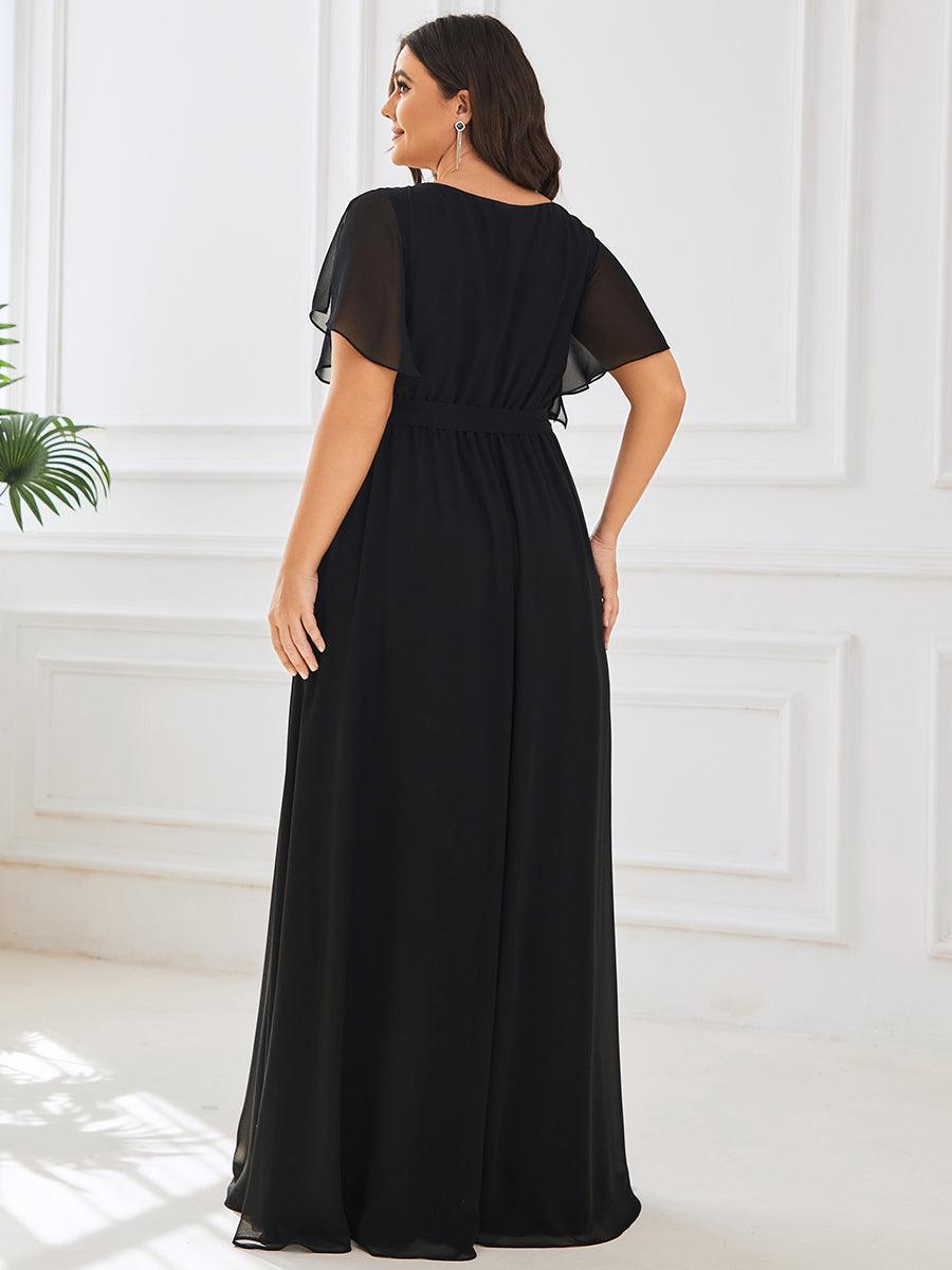 Rosalía | Vestido Largo de Gasa Plisada con Manga Flotante
