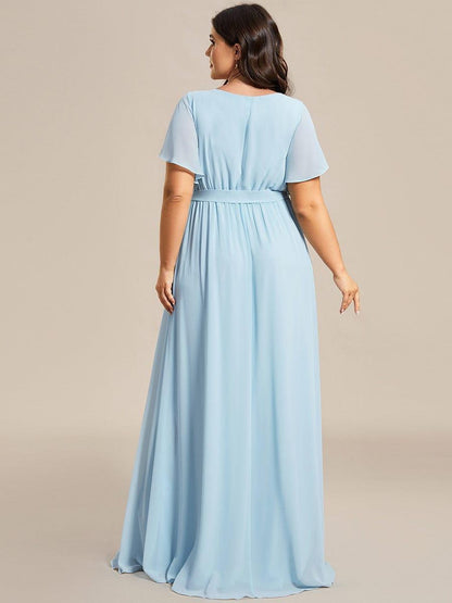 Rosalía | Vestido Largo de Gasa Plisada con Manga Flotante