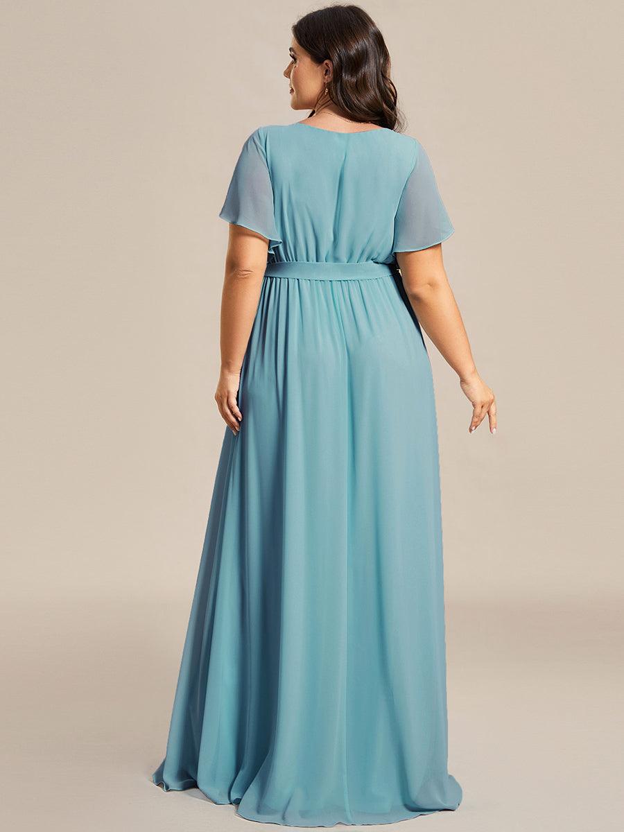 Rosalía | Vestido Largo de Gasa Plisada con Manga Flotante