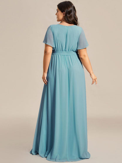 Rosalía | Vestido Largo de Gasa Plisada con Manga Flotante